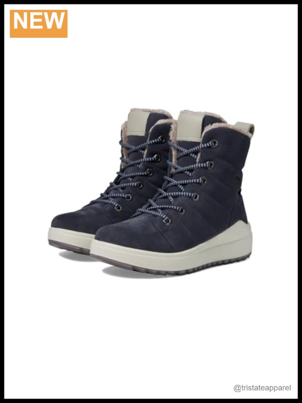 Women's Leather Snow Boots Waterproof Faux Fur Lining Lace-Up Ankle Booties